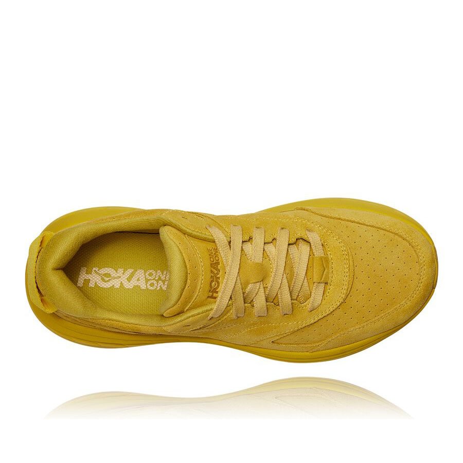 Cheap Hoka Men's Running Shoes - Hoka One One Bondi L Suede Yellow